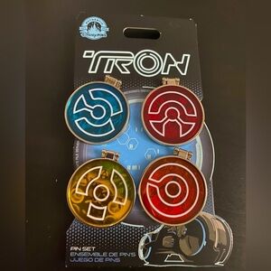 Disney Tron Pin Set New Authentic Set of 4 Pins Flip Open Scene Pins Motion